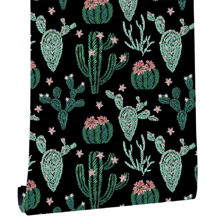 Dakota Fields 93026 Cactus Peel and Stick Wallpaper Removable Black
